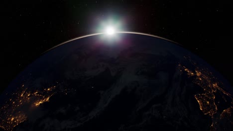 Globo-Terráqueo-Planeta-Desde-La-órbita-Espacial